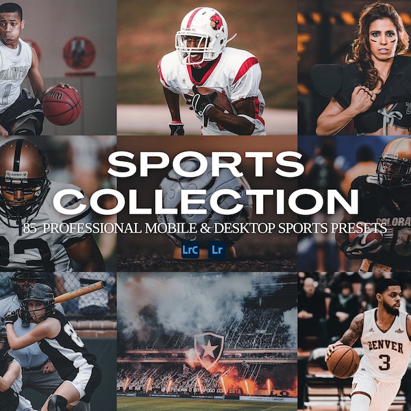 85+ Sports presets bundle for Lightroom mobile & desktop, sports presets, gym presets, workout filters, fitness presets, moody action filter