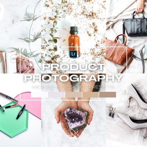 10 Product presets for Lightroom mobile & desktop, clean bright presets, product photography filters, bright presets, natural white preset