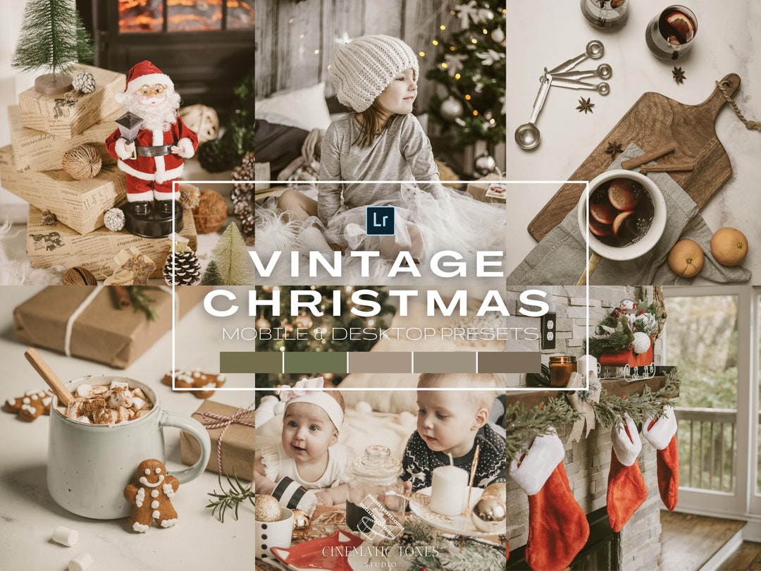 Vintage Christmas Presets for Lightroom Mobile & Desktop, Retro