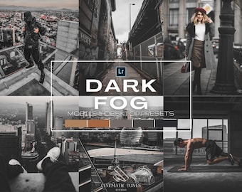 Moody black Lightroom presets mobile & desktop, urban preset, moody dark filter, lifestyle presets, aesthetic black filter, street preset