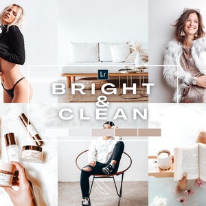 Bright and clean Lightroom presets for mobile and desktop, bright filters, clean preset, natural light preset, pure white filters