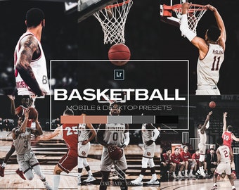 20 Basketball presets for Lightroom mobile and desktop, sports presets, action filters, moody sport preset, pro athletes photo filters