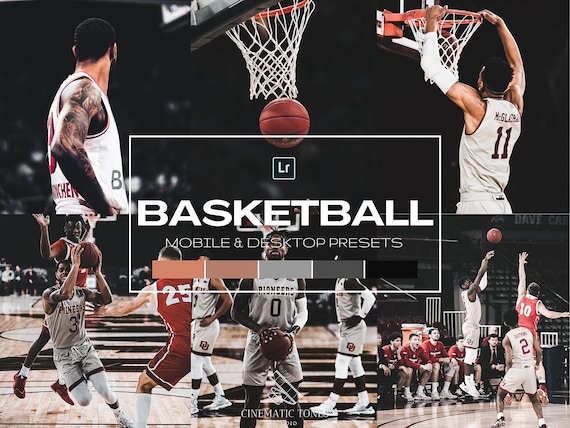 20 Basketball presets for Lightroom mobile and desktop, sports presets, action filters, moody sport preset, pro athletes photo filters