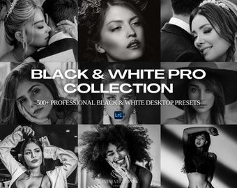 500+ Black and white Lightroom presets for desktop, black and white presets, bw portrait presets, b&w presets, black white wedding filters