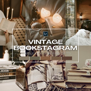 15 Bookstagram presets for Lightroom mobile & desktop, book readers preset, bookstagram filters, boho vintage preset, bookish filter