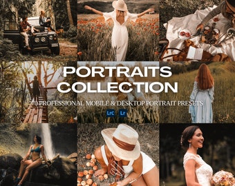 Paquete de más de 70 ajustes preestablecidos de retratos cálidos y de mal humor para Lightroom móvil y de escritorio, filtros de fotos de retrato, ajustes preestablecidos de oscuridad de mal humor, fotografía de retratos