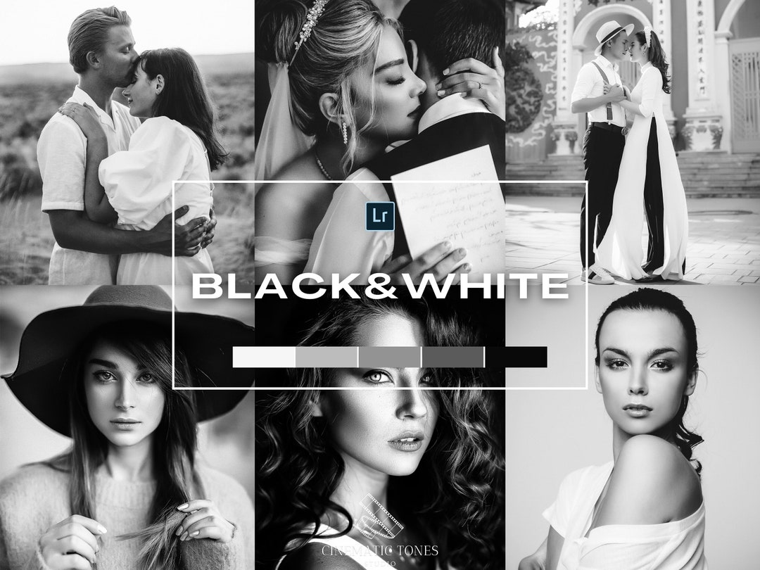 15 Black and White Presets for Lightroom, Monochrome Preset, Aesthetic