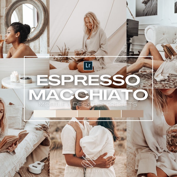 20 Creamy presets for Lightroom mobile & desktop, soft cream preset, boho filters, aesthetic photo filters, moody warm preset, beige preset