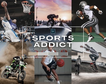 20 presetów sportowych Lightroom dla sportowców, presetów mobilnych i stacjonarnych, presetów piłkarskich, presetów piłkarskich, presetów koszykówki, filtrów baseballowych