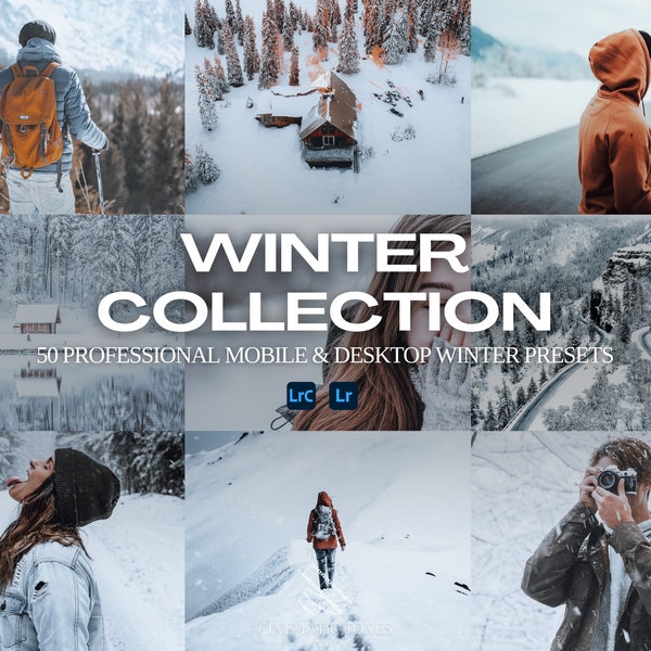 50+ Winter presets bundle for Lightroom mobile & desktop, cozy warm presets for winter, winter filters, snow presets, holiday presets