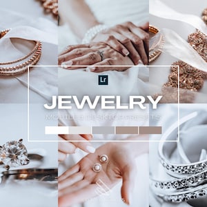 10 Jewelry presets for Lightroom mobile & desktop, product presets, jewellery presets, clean bright presets, product photography filters