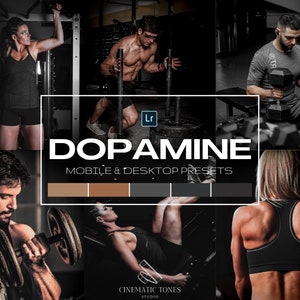 15 Workout presets for Lightroom mobile & desktop, gym presets, workout filters, sports presets, fitness presets, dark moody action filter