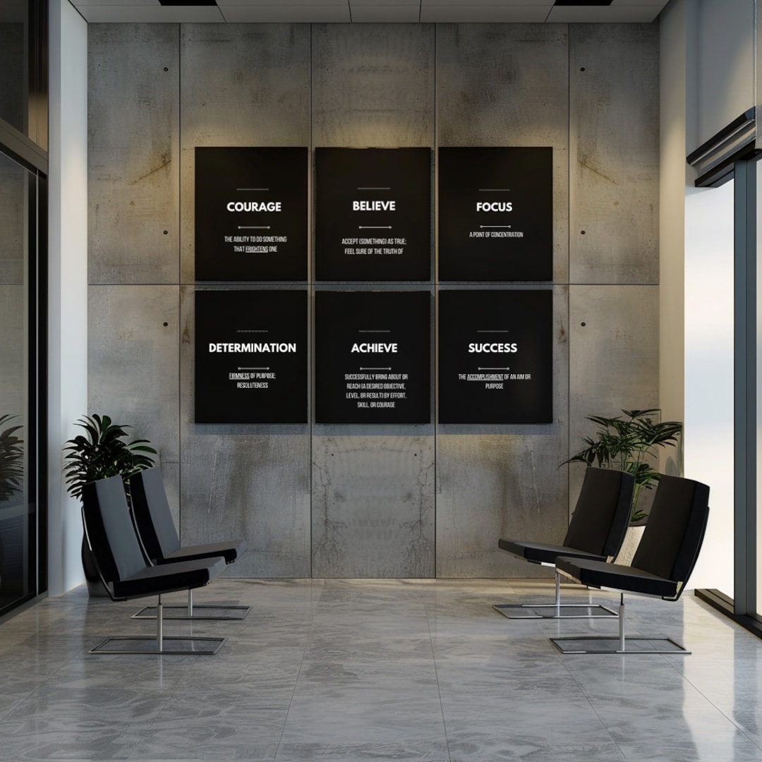 INSTANT DOWNLOAD Office Decor, 6 Motivational Wall Art Digital Download ...