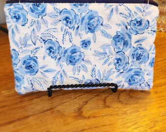 Blue Floral Pouch