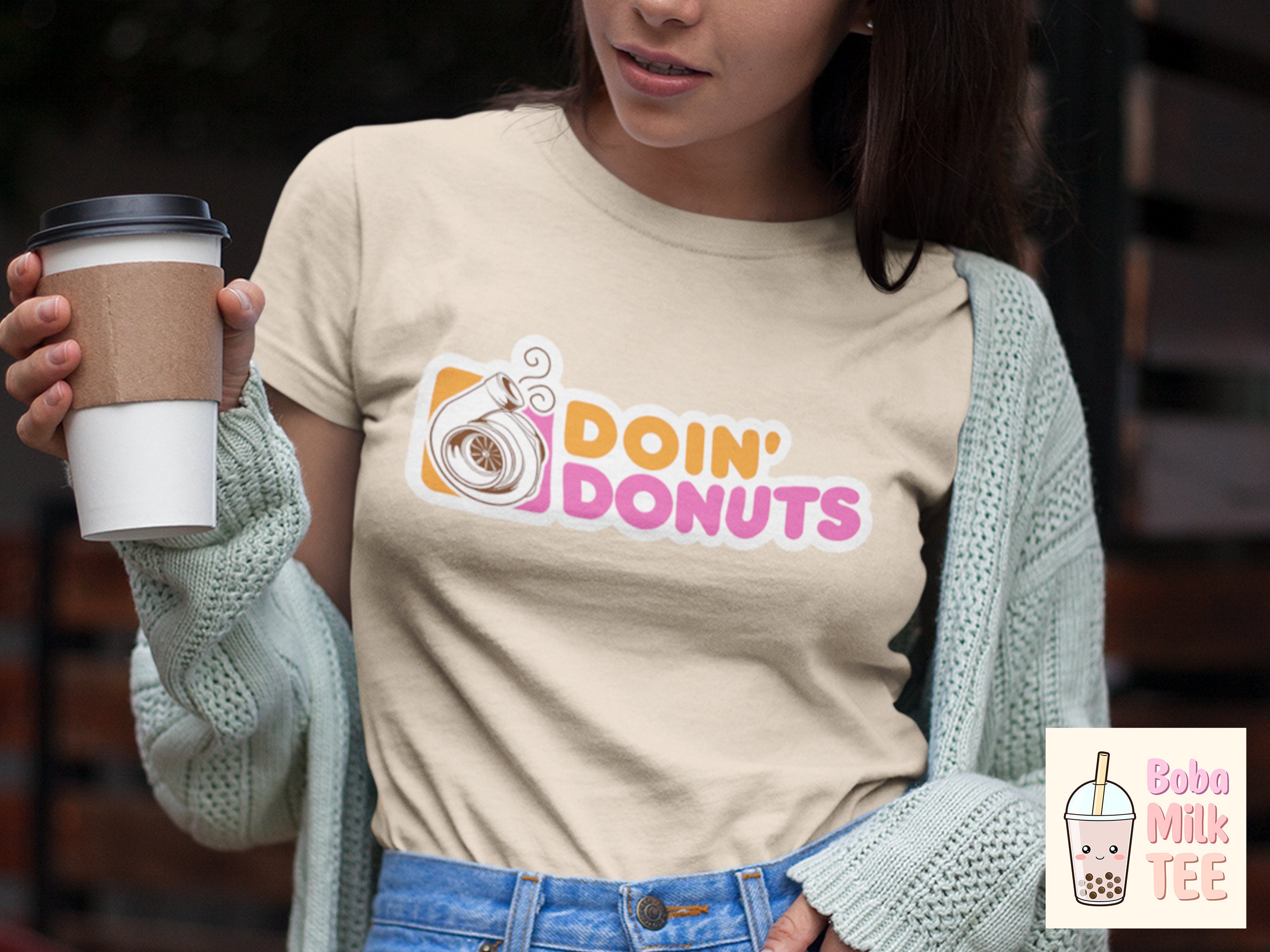 Discover Doin' Donuts Funny Punny Turbo Shirt Gift Humorous Puns Quote Saying T-Shirt