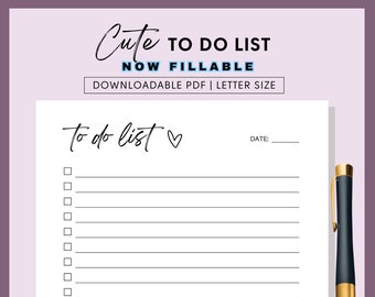 Blank To Do List Printable, Weekly To Do List, To Do List, To-Do List, Tasks, Checklist, Daily To Do List, Printable, PDF, Letter