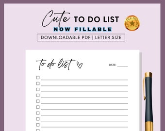 Blank To Do List Printable, Weekly To Do List, To Do List, To-Do List, Tasks, Checklist, Daily To Do List, Printable, PDF, Letter