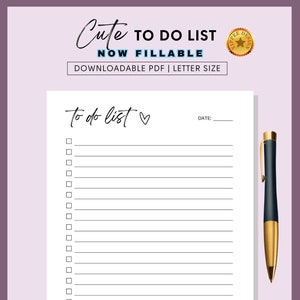 Blank To Do List Printable, Weekly To Do List, To Do List, To-Do List, Tasks, Checklist, Daily To Do List, Printable, PDF, Letter