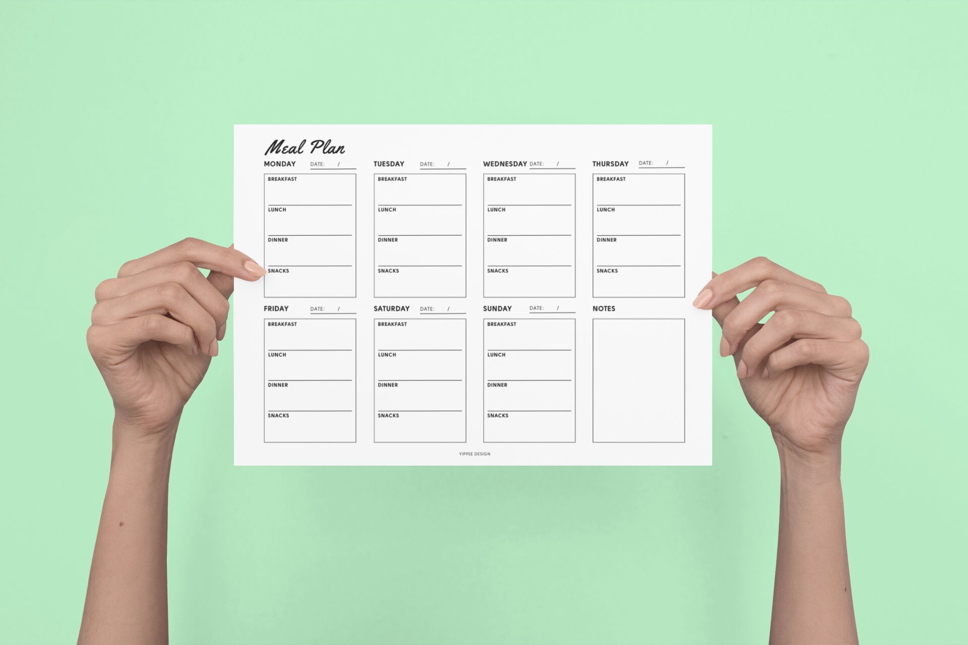Weekly Meal Planner Printable, Meal Plan, 7 Day Menu Plan, Meal Prep ...
