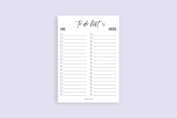 His Hers Do List Template Free To Do List Templates To Edit Online