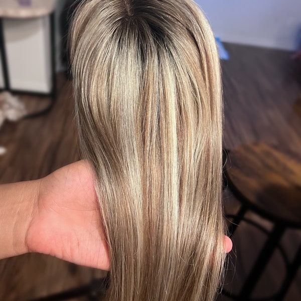 Highlighted Blonde Silk top Topper