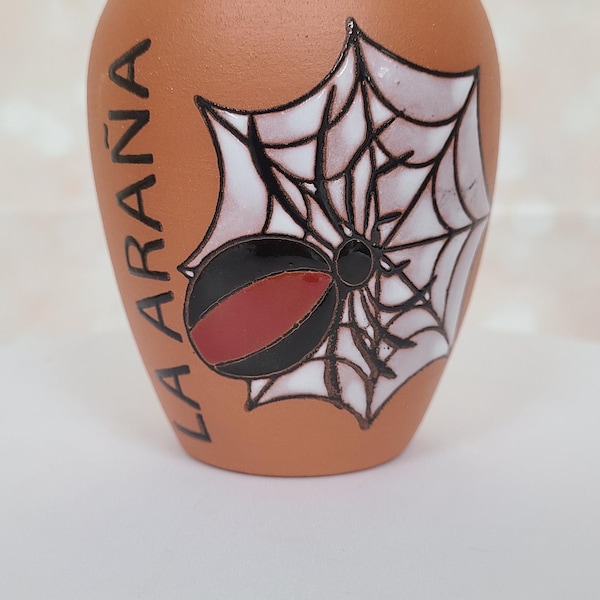 Mexican Clay Cup: Loteria Theme, La Arana El Cantarito, El Arbol