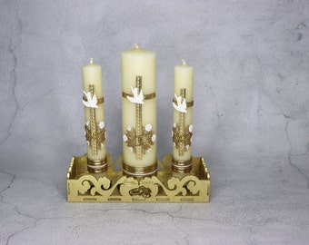 Unity Candles Wedding Set Unity candles Set of 3 for wedding Ceremony Candles for Wedding velas de union Nuestra boda