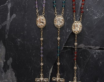 Rosarios para quinceanera de acero inoxidable Quincenaera Rosary catholic rosary rosario catolico