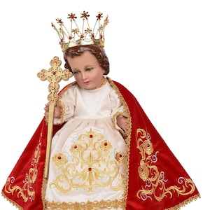 Traje Niño Dios Cristo Rey, Trajecito Niño Dios cristo Rey Niño Jesús Elegante Niño Jesús con Capa Cristo Rey 2024