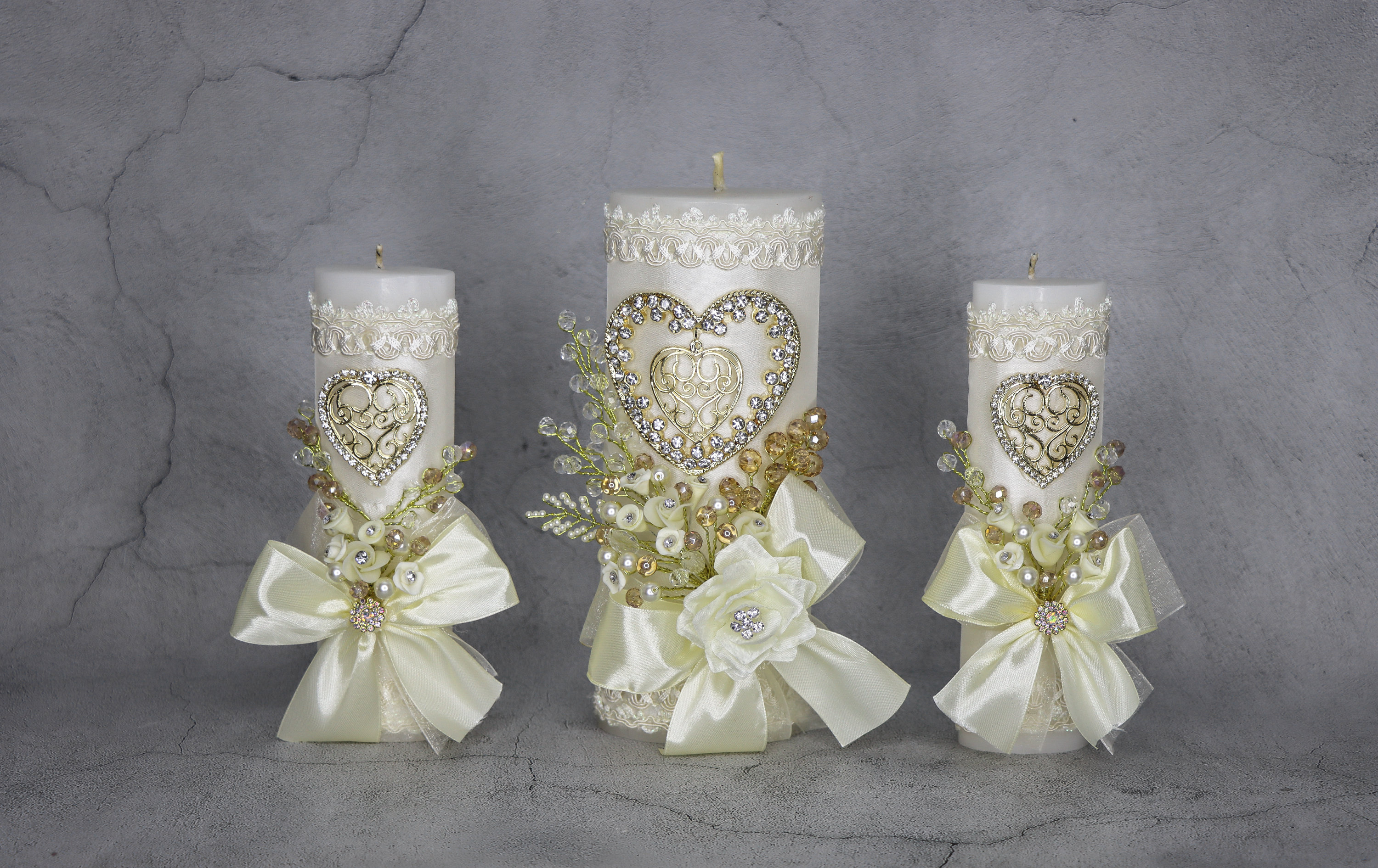Handcrafted Unity Candle Set: Wedding Ceremony Candles, Set of 3 - Etsy