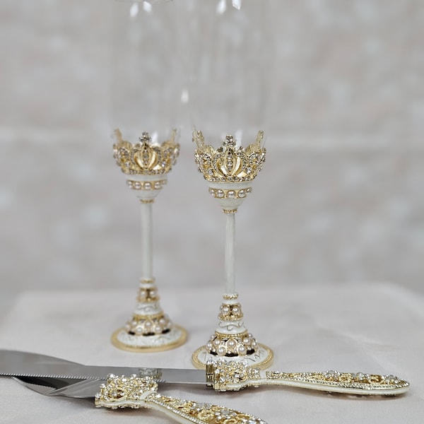 Wedding toasting Set elegant toasting set for wedding set de brindis para boda Bride and Groom Champagne glasses