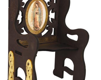 Golden Wooden Chair for Baby Jesus - Nino Dios Accessory - Silla para Niño Dios