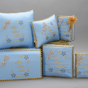 Custom Quinceanera Accessories Set: Pillows, Guest Book, Photo Album
