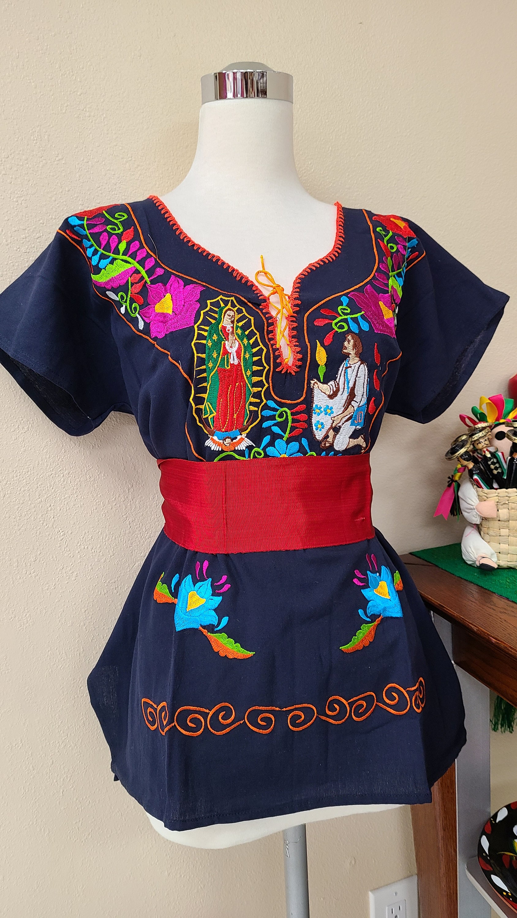 Virgencita Hand Painted Denim Jacket — Agave Girl Boutique