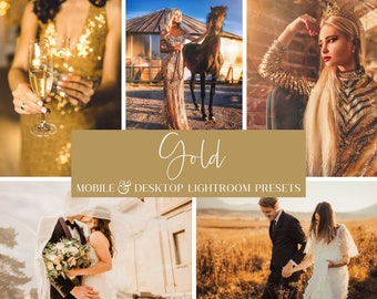 5 GOLD PRESETS | Gold Lightroom Presets | Warm Presets | Gold Instagram Presets | iPhone presets | Gold Photo Filters | Colour Collection