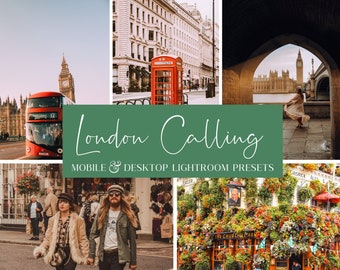 May include: A collage of images showcasing London, England. The images include a red double-decker bus, a red telephone booth, a woman walking under an archway, and a pub with flowers.