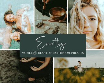 Earthy Lightroom Presets: Warm Green Tones (Desktop & Mobile)