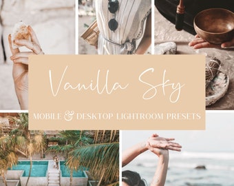Vanilla Sky Lightroom Presets: Creamy Beige Mobile & Desktop (Digital Download)