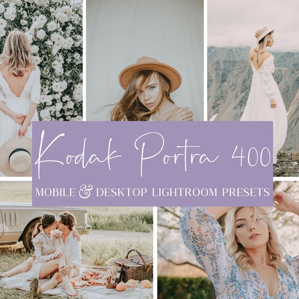 5 KODAK PORTRA 400 PRESETS | Kodak Portra 400 Lightroom Presets | Film Replica Presets | Vintage Film Preset | Film Preset | Film Collection