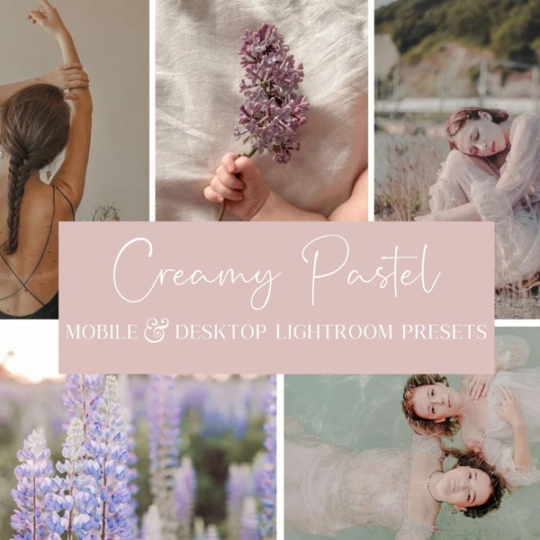 5 CREAMY PASTEL PRESETS | Cream Pastel Lightroom Presets | Pastel Presets | Pastel Blogger Presets | Influencer Presets | Colour Collection