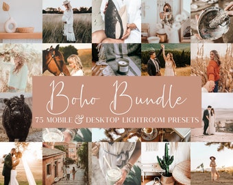75 Boho Lightroom Presets: Mobile & Desktop Filters (Digital Download)