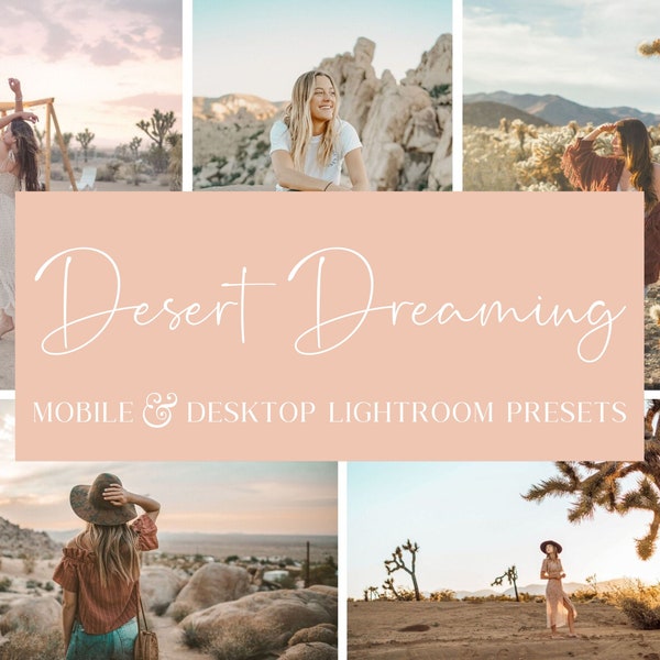 5 DESERT DREAMING PRESETS | Desert Lightroom Presets | Light & Airy Presets | Soft Presets | Light Presets | Travel Preset | Boho Collection