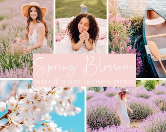Spring Blossom Lightroom Presets: Floral Photo Editing (Desktop & Mobile)