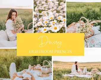 5 DAISY PRESETS | Yellow Lightroom Presets | Outdoor Picnic Presets | Yellow Preset | Blogger Preset | Influencer Preset | Spring Collection