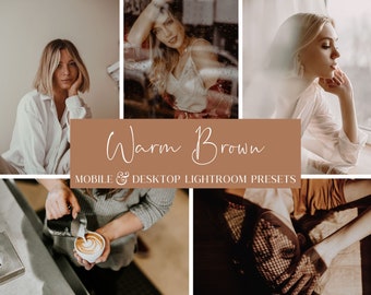 Warm Brown Lightroom Presets: Mobile & Desktop Filters (Digital Download)