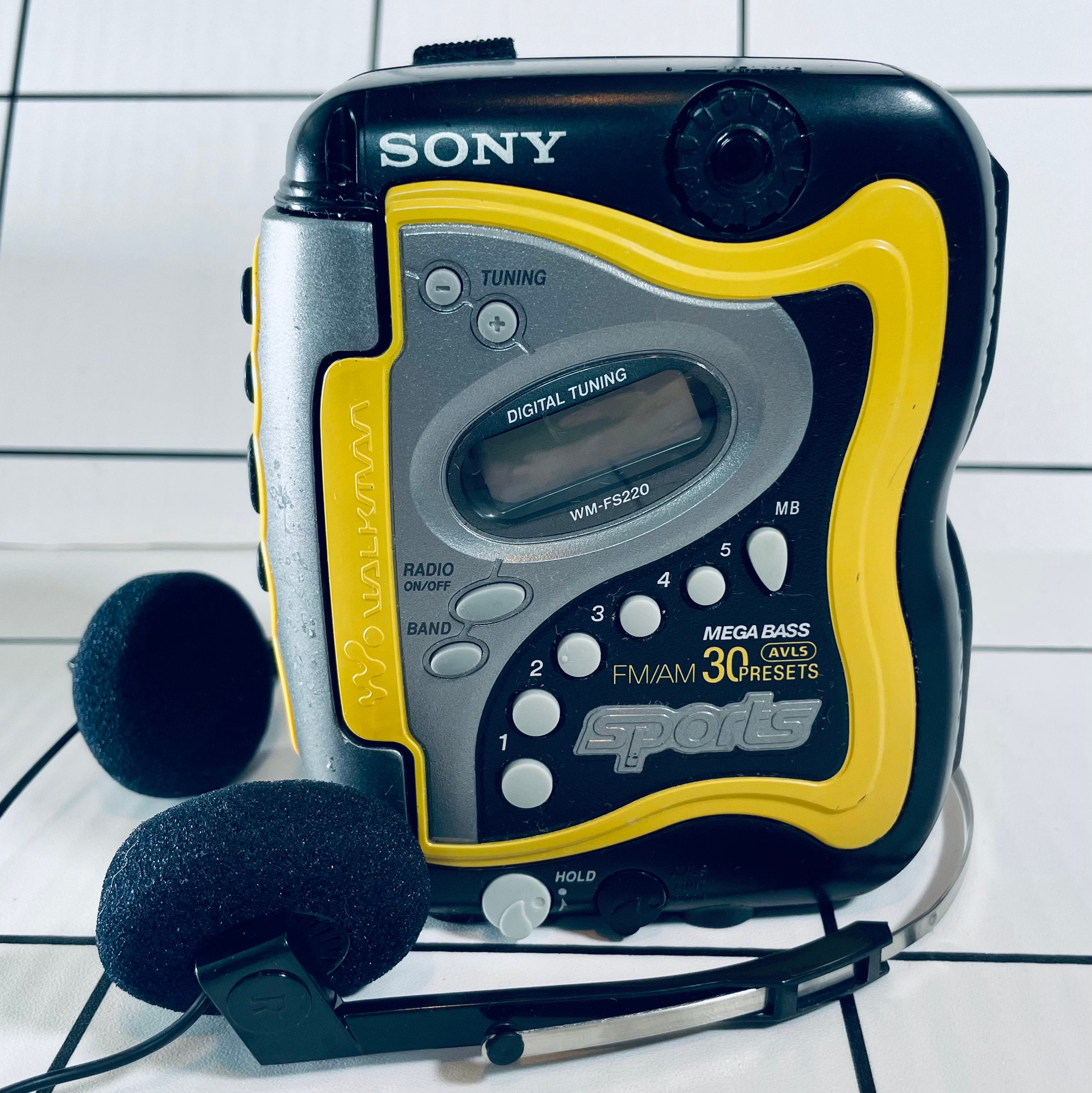 Vintage Sony Walkman Sports WM-FS220 Radio Cassette Player With 