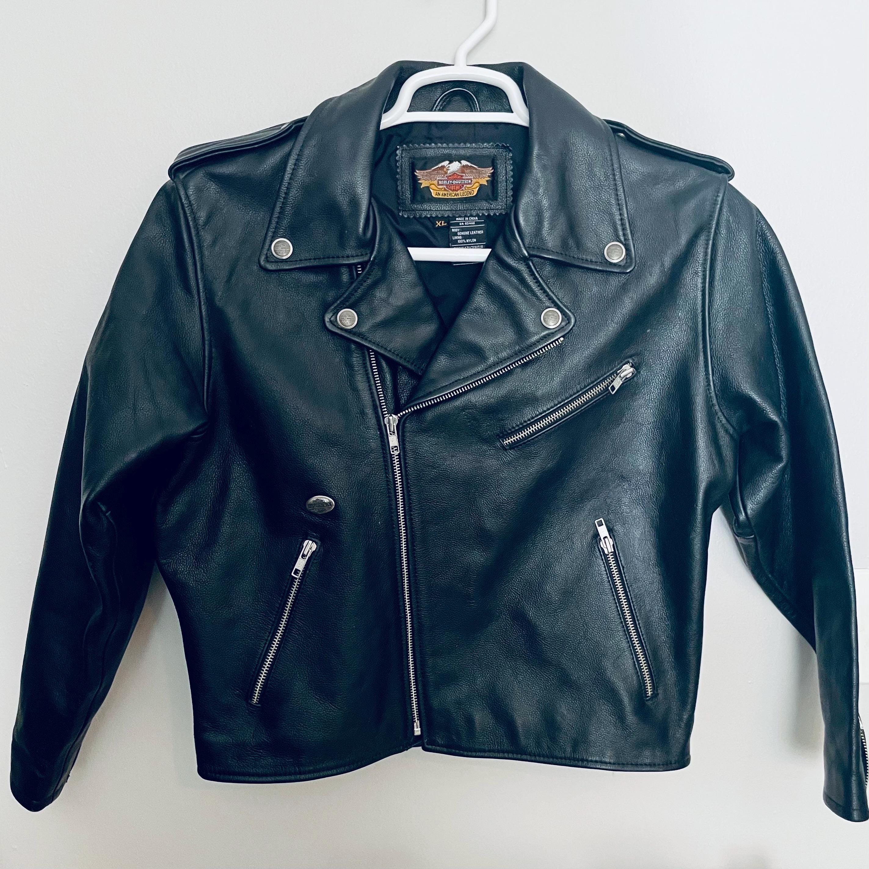Womens 90's Leather Harley Jacket - Etsy Womens 90's Leather Harley Jacket - Etsy