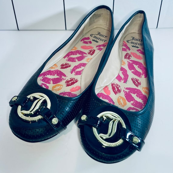 Y2K Juicy Couture Black Logo Flats - size 10 - image 1