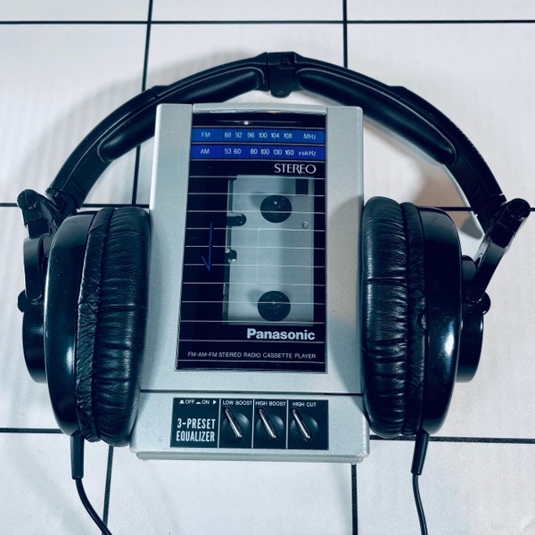 Vintage 80’s Panasonic Radio Cassette Player with Headphones - Works