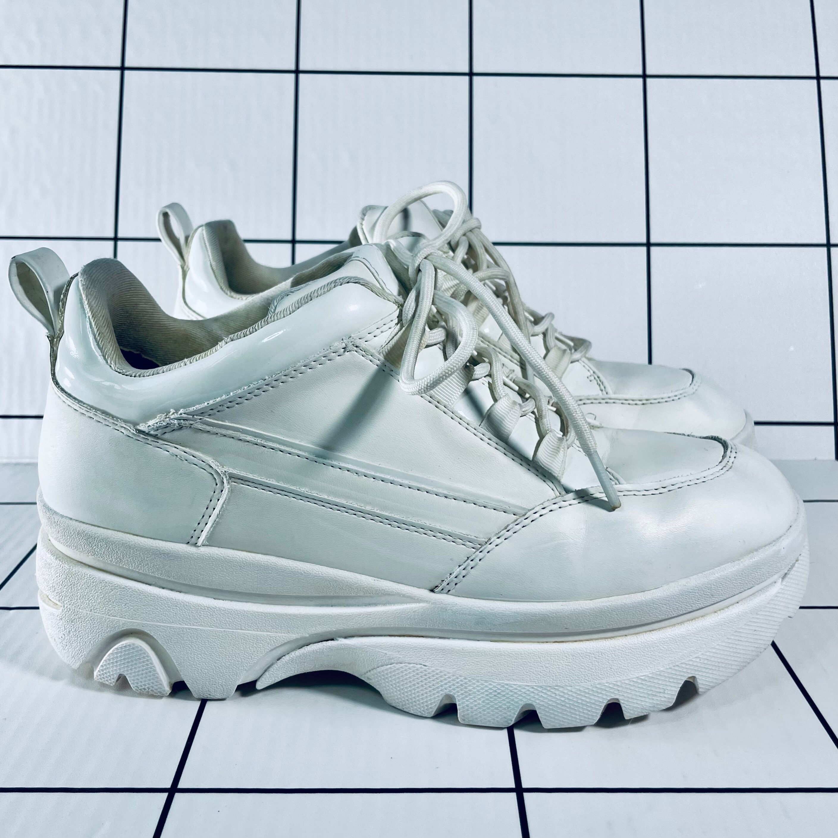 Y2K Madden Girl White Chunky Sneakers 10 Etsy